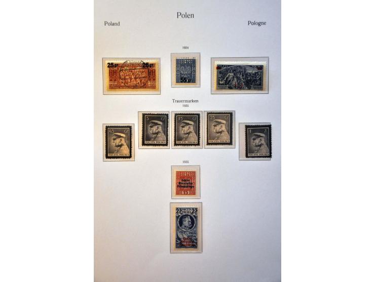 collectie 1860-1959 meest */** met beter materiaal w.b. nr. 1 (kort tandje, short perf.), Na Skarb, blok 1, blok 10 (2x), Por