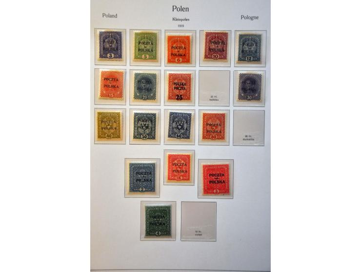 collectie 1860-1959 meest */** met beter materiaal w.b. nr. 1 (kort tandje, short perf.), Na Skarb, blok 1, blok 10 (2x), Por