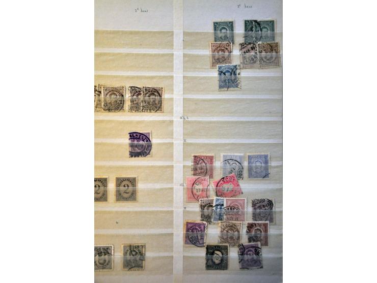 voorraad vanaf 1853 meest gestempeld met betere ex. in deels gemengde kwaliteit in insteekboek