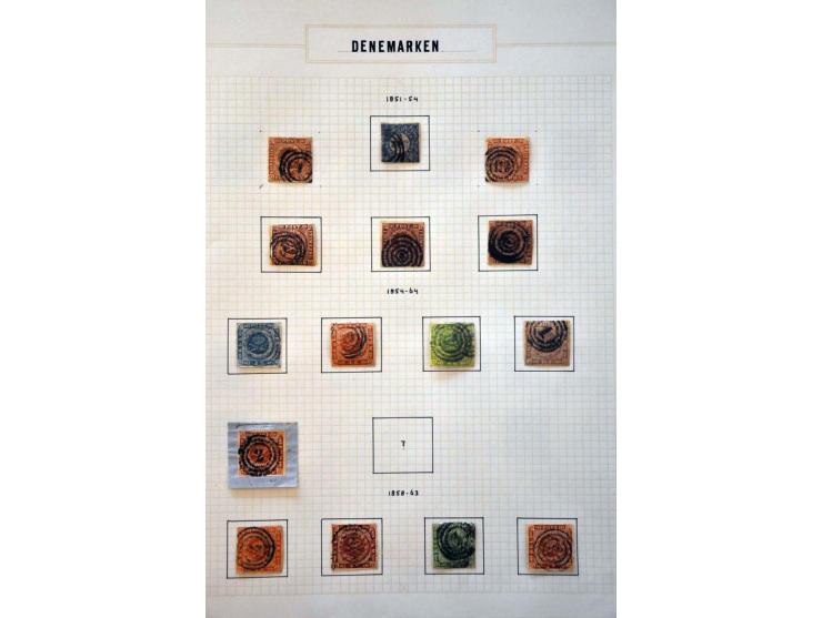 collectie 1851-1973 gestempeld met beter materiaal w.b.2 RBS blauw met gebreken in blanco schroefband