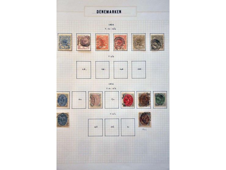 collectie 1851-1973 gestempeld met beter materiaal w.b.2 RBS blauw met gebreken in blanco schroefband