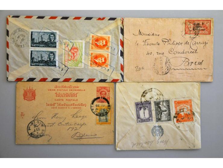 ca. 500 oude(re) poststukken w.b. Iran, Israël, Palestina, Perzië, Thailand, Engelse en Franse gebieden, veel Tweede Wereldoo