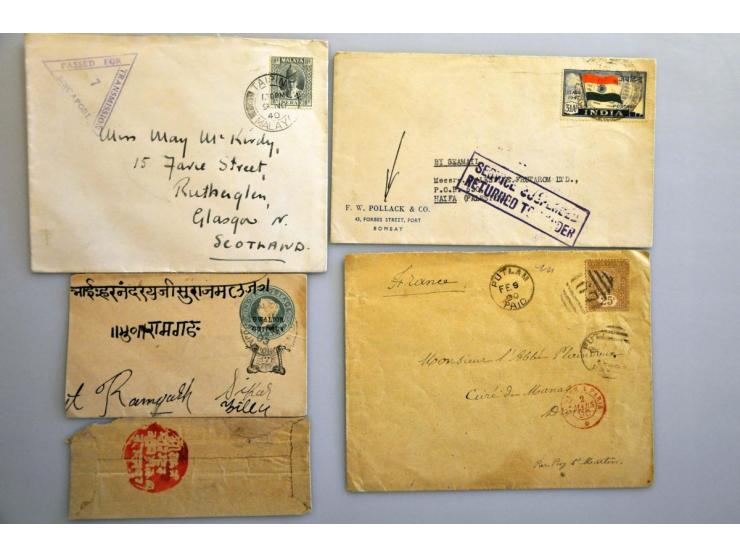 ca. 500 oude(re) poststukken w.b. Iran, Israël, Palestina, Perzië, Thailand, Engelse en Franse gebieden, veel Tweede Wereldoo