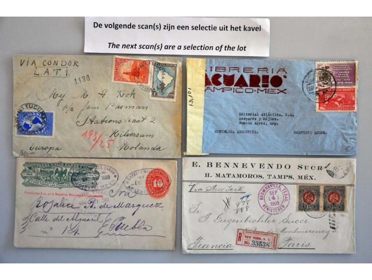 post(waarde)stukken, ca. 500 ex. w.b. veel beter materiaal, censuur, luchtpost etc. in doos