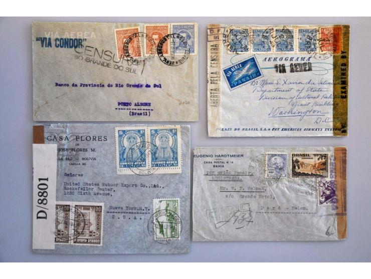 post(waarde)stukken, ca. 500 ex. w.b. veel beter materiaal, censuur, luchtpost etc. in doos