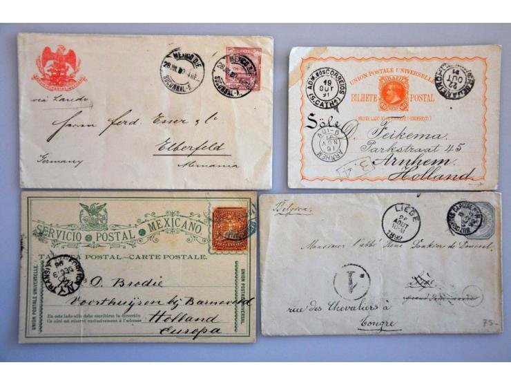 post(waarde)stukken, ca. 500 ex. w.b. veel beter materiaal, censuur, luchtpost etc. in doos
