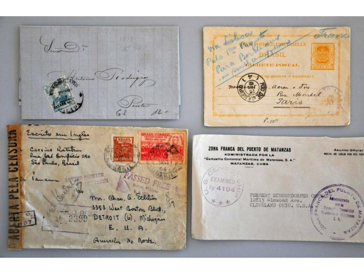post(waarde)stukken, ca. 500 ex. w.b. veel beter materiaal, censuur, luchtpost etc. in doos