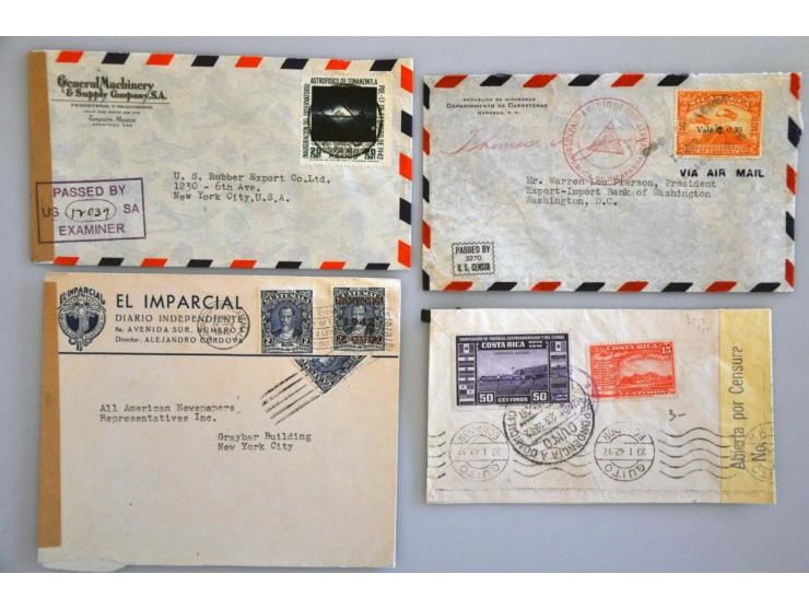post(waarde)stukken, ca. 500 ex. w.b. veel beter materiaal, censuur, luchtpost etc. in doos
