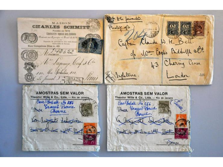 post(waarde)stukken, ca. 500 ex. w.b. veel beter materiaal, censuur, luchtpost etc. in doos