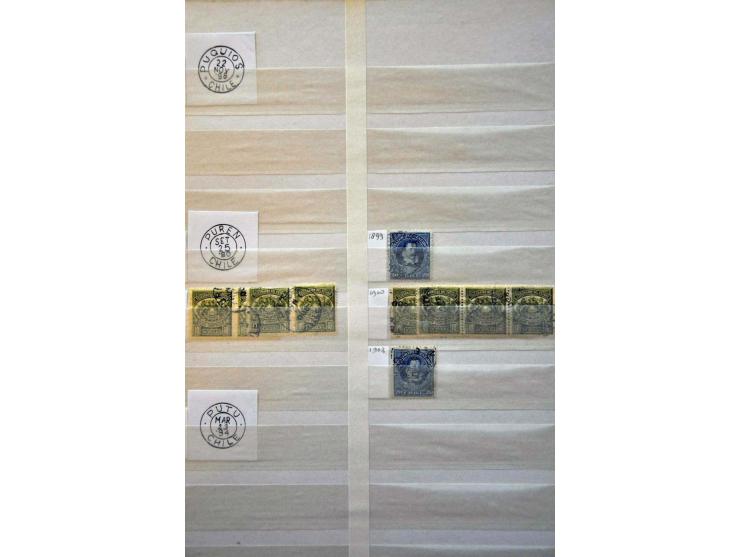 telegraph-stamps issues of 1893-1902, collection of postally used stamps arranged in alphabetical order in stockbook