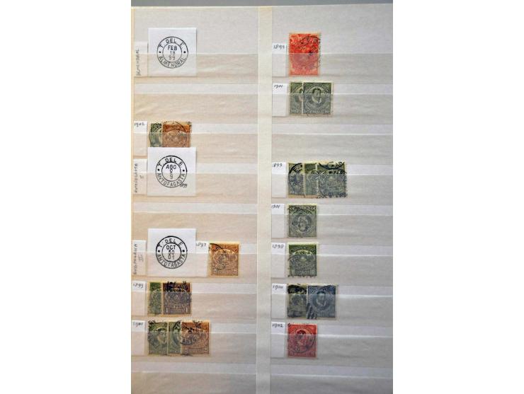 telegraph-stamps issues of 1893-1902, collection of postally used stamps arranged in alphabetical order in stockbook