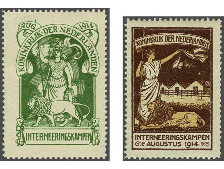 Nederlandse Maagd in groen en bruin, nr. IN1 enkele minieme kreukjes cat. w. 650