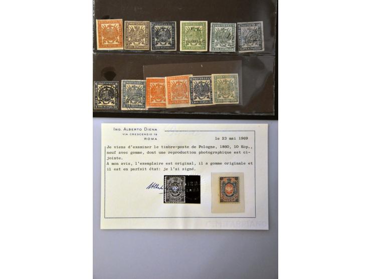 klassiek, w.b. Japan, Frankrijk en Duitse Rijk, w.b. vals en nadrukken op showkaarten in klein doosje