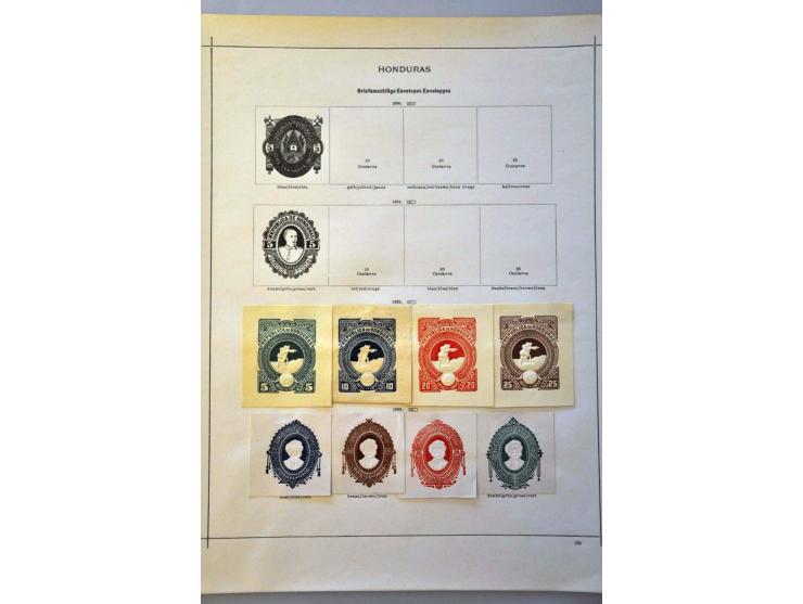 collectie uitknipsels postwaardestukken gebruikt en ongebruikt in Schaubek album
