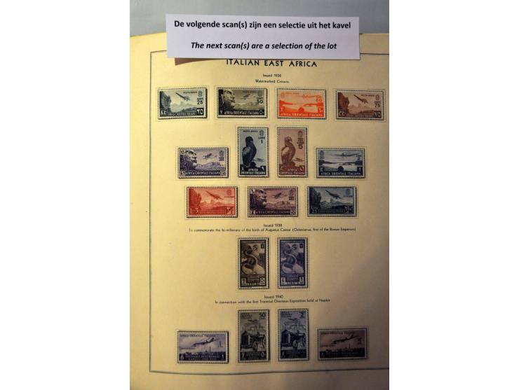 w.b. Italiaanse koloniën, Franse gebieden, USA etc. met betere ex. en series in 2 albums en 2 insteekboeken