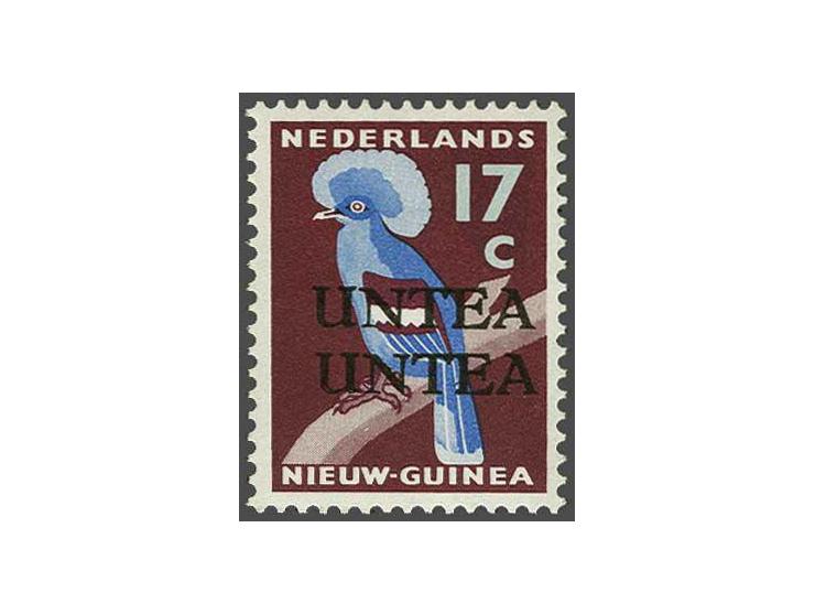 UNTEA 17 cent met variëteit dubbele opdruk, cat.w. 250