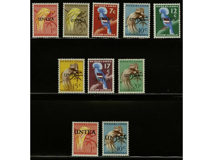 UNTEA kleine opdruk 1 t/m 20 cent (3e druk) en grote opdruk 1 en 10 cent (4e druk), cat.w. 630