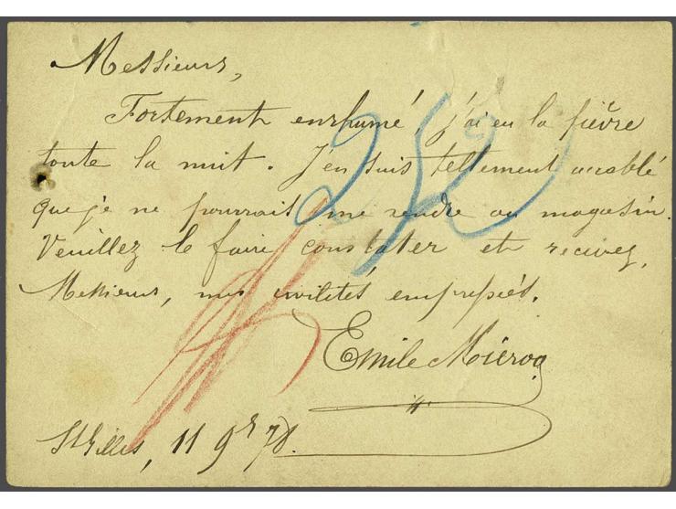 Leopold II 25 centiem groen postaal gebruikt als bijfrankering op expresse-briefkaart lokaal te Brussel 11-11-1876, fraai ex.