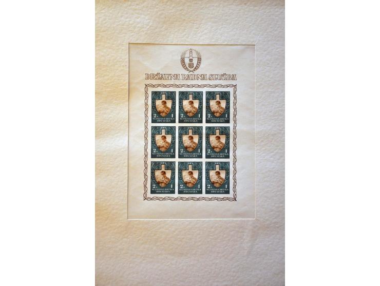 Labour Force 2 - 9 kuna. Ministers album containing a.o. the complete set in perforated and imperforated minisheets of 9 stam