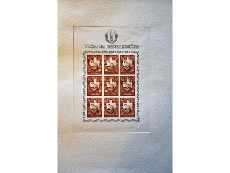 Labour Force 2 - 9 kuna. Ministers album containing a.o. the complete set in perforated and imperforated minisheets of 9 stam
