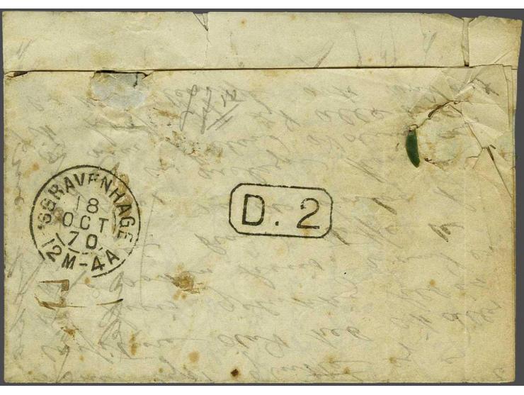 Napoleon III 40 centimes orange on lettersheet  from Paris 14-10-1870 per Ballon Monté Jules Favre No. 1 via Chimay in Belgiu