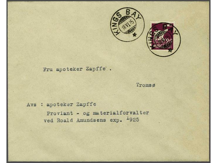 Polar Expedition Roald Amundsen 1925. Envelop send by Fritz Zapffe, a member of the expedition, from Kings Bay (Spitsbergen) 