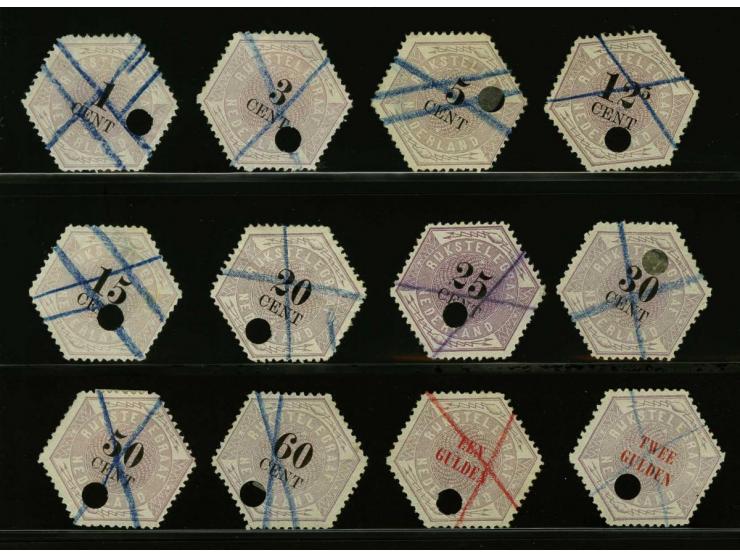 1 cent t/m 2 gulden, meest pracht ex. (nr. TG6 2 vouwtjes en nr. TG7 uiterst miniem schaafplekje achterzijde, nr. TG11 ontwaa