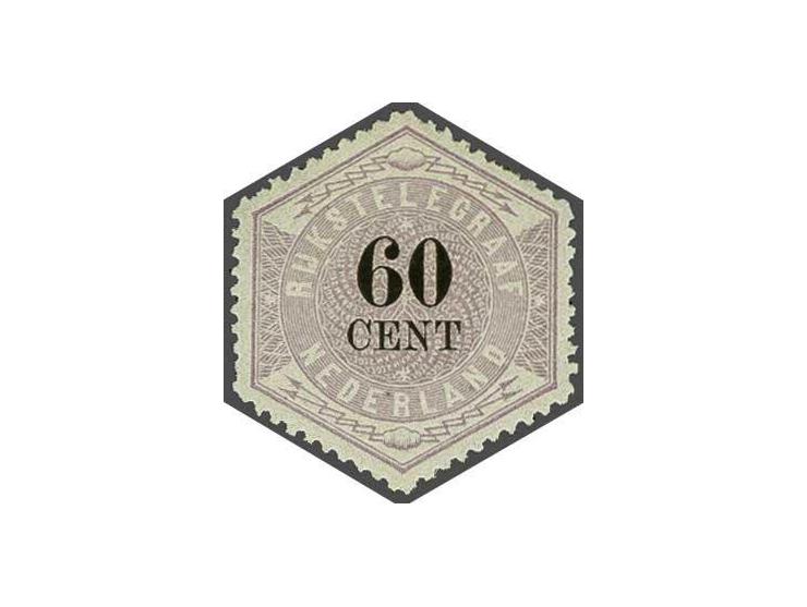 60 cent lila en zwart, pracht ex. met certificaat Vleeming 2014, cat.w. 700