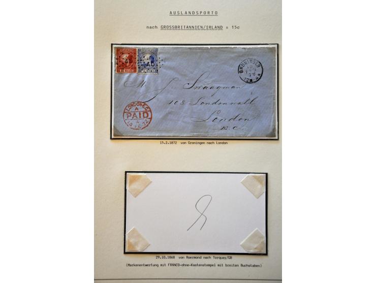 collectie van 37 poststukken (w.b. enkele voorzijdes) met veel buitenlandse bestemmingen, enkele betere frankeringen, monster