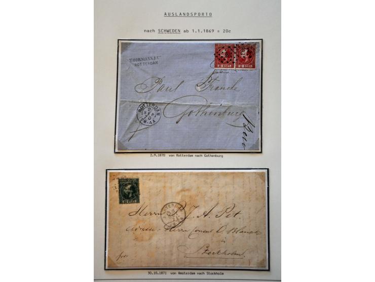 collectie van 37 poststukken (w.b. enkele voorzijdes) met veel buitenlandse bestemmingen, enkele betere frankeringen, monster
