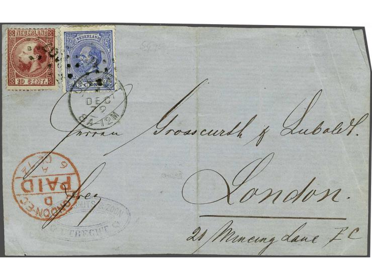 collectie van 37 poststukken (w.b. enkele voorzijdes) met veel buitenlandse bestemmingen, enkele betere frankeringen, monster