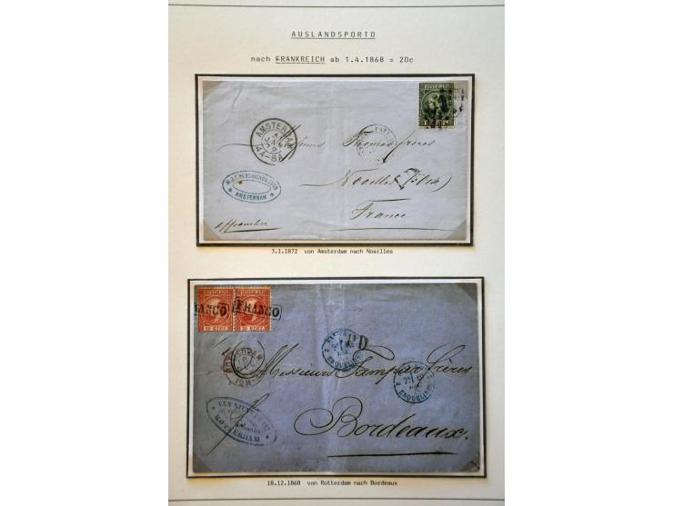 collectie van 37 poststukken (w.b. enkele voorzijdes) met veel buitenlandse bestemmingen, enkele betere frankeringen, monster