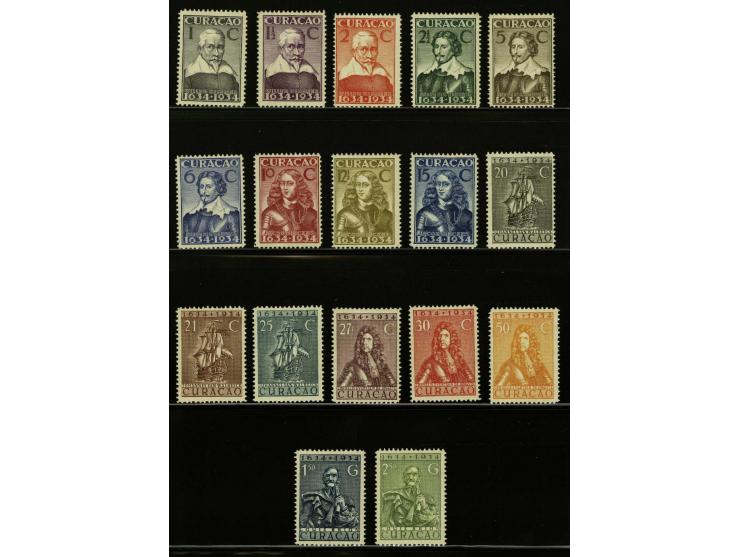 300 jaar Gezag 1 cent t/m 2½ gulden, originele spikkeltjes in gom, cat.w. 700