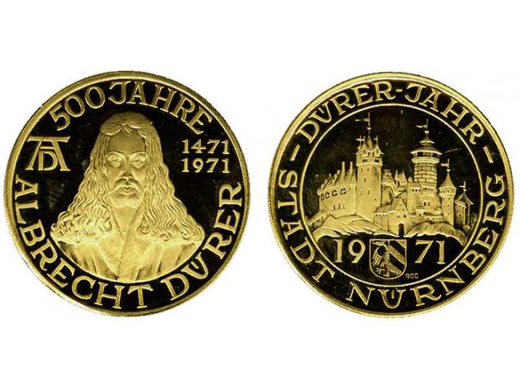 1971 Durer 500 year, Stadt Nurnberg. Gold, 0.900; 17,3 grams