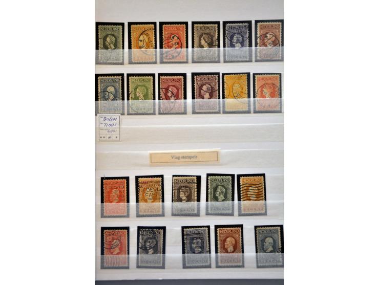 Jubileum 1913, collectie */** en gestempeld w.b. grotere eenheden, stempels (o.a. grootrond), nr. 101 (4x w.b. 3 ex. vals), 1