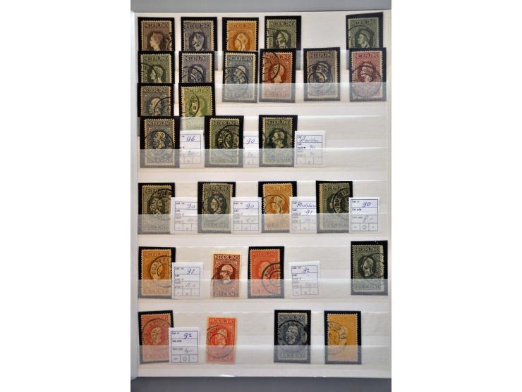 Jubileum 1913, collectie */** en gestempeld w.b. grotere eenheden, stempels (o.a. grootrond), nr. 101 (4x w.b. 3 ex. vals), 1