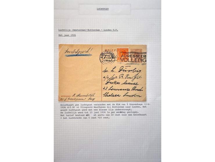 collectie luchtpost Nederland-Engeland en Engeland-Nederland 1921-1946,40 poststukken w.b. betere vluchten, gebruik luchtpost