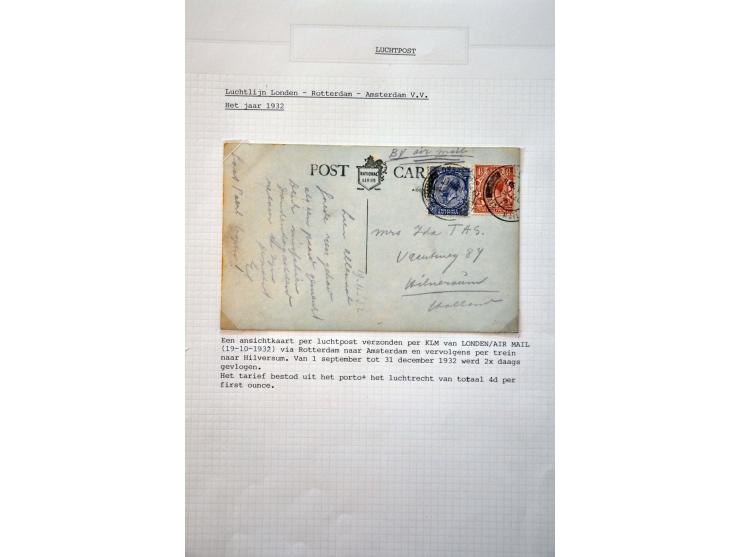 collectie luchtpost Nederland-Engeland en Engeland-Nederland 1921-1946,40 poststukken w.b. betere vluchten, gebruik luchtpost