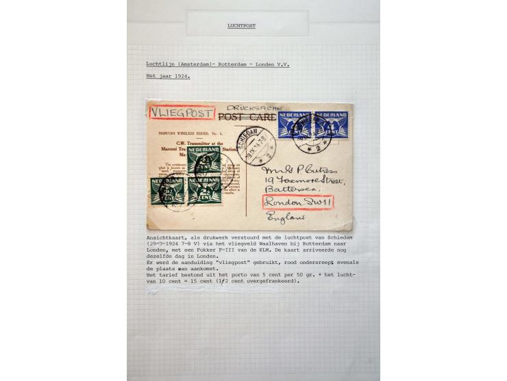 collectie luchtpost Nederland-Engeland en Engeland-Nederland 1921-1946,40 poststukken w.b. betere vluchten, gebruik luchtpost