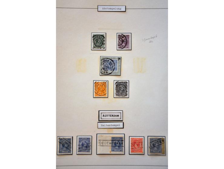 emissie Hangend Haar stempelcollectie met betere ex. en mooie afdrukken w.b. grootrond, dubbelring, halte en langstempels (o.