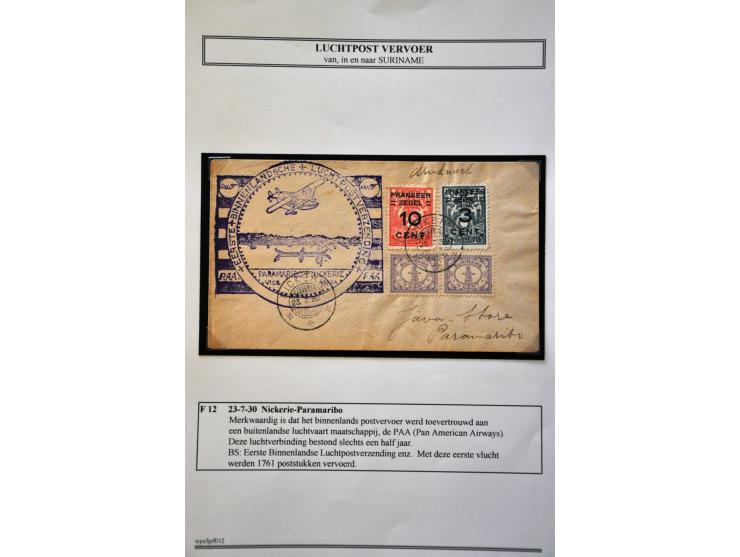 luchtpost, collectie van ca. 90 poststukken met beter materiaal w.b. enkele ijspostvluchten, keurig opgezet en beschreven in 