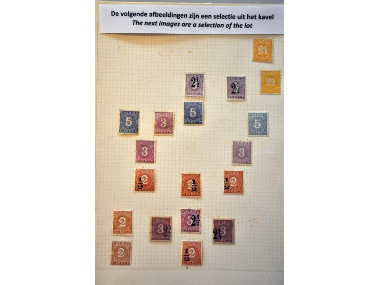 kleine collectie meest * met betere proeven, plaatfouten en opdrukvariëteiten, deels getint in klemband 