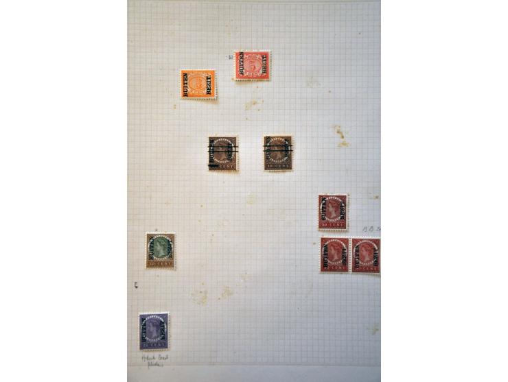 kleine collectie meest * met betere proeven, plaatfouten en opdrukvariëteiten, deels getint in klemband 