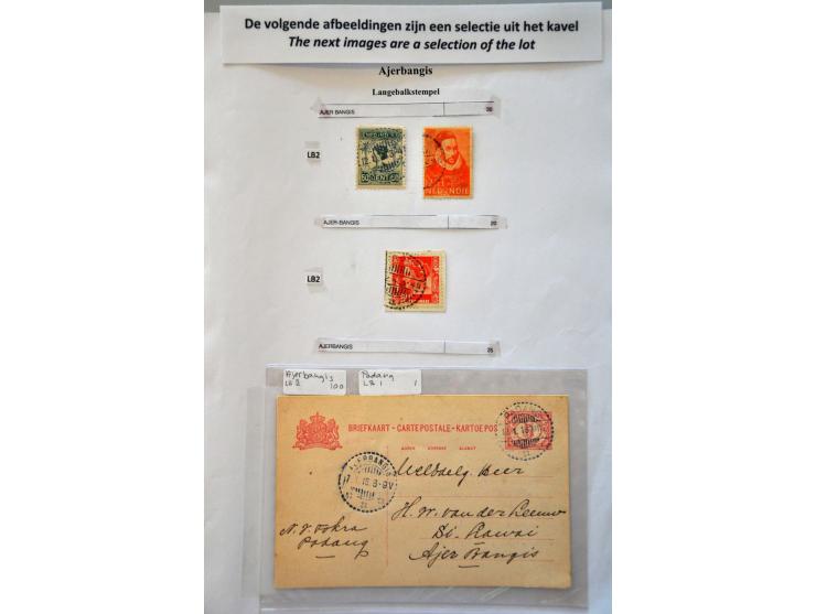 langebalkstempels, zeer uitgebreide collectie van ruim 15.000 zegels en ca. 260 poststukken w.b. Bandjaran-Japara, Lemahabang
