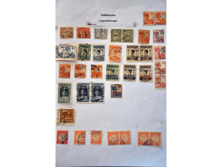 langebalkstempels, zeer uitgebreide collectie van ruim 15.000 zegels en ca. 260 poststukken w.b. Bandjaran-Japara, Lemahabang