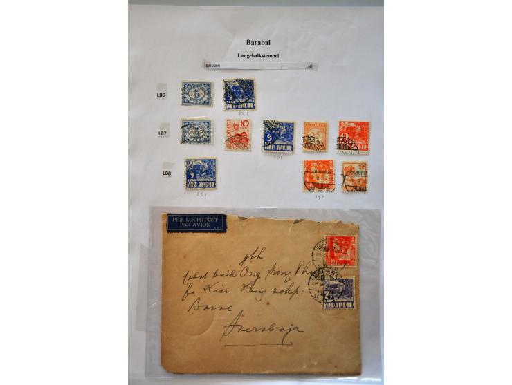 langebalkstempels, zeer uitgebreide collectie van ruim 15.000 zegels en ca. 260 poststukken w.b. Bandjaran-Japara, Lemahabang