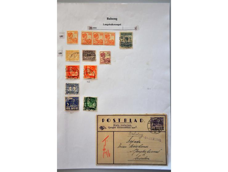langebalkstempels, zeer uitgebreide collectie van ruim 15.000 zegels en ca. 260 poststukken w.b. Bandjaran-Japara, Lemahabang