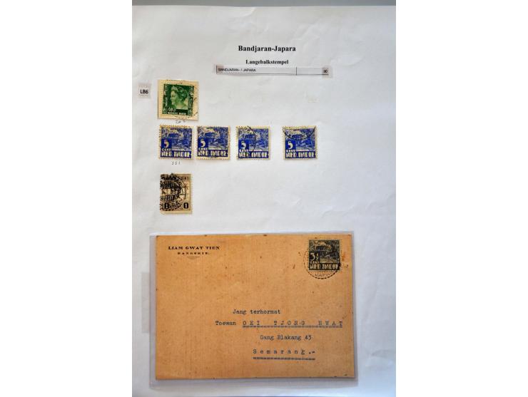 langebalkstempels, zeer uitgebreide collectie van ruim 15.000 zegels en ca. 260 poststukken w.b. Bandjaran-Japara, Lemahabang