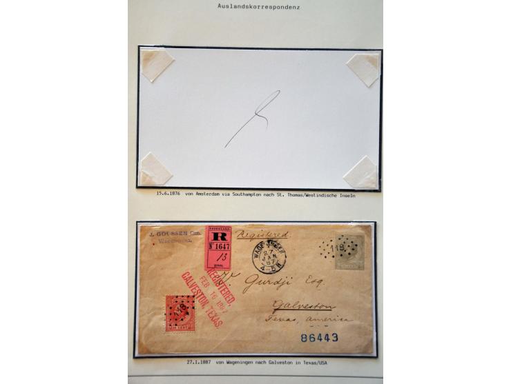 Collectie van 17 meest betere poststukken, vrijwel alle met buitenlandse bestemmingen w.b. Luxemburg, Portugal en Zuid-Afrika