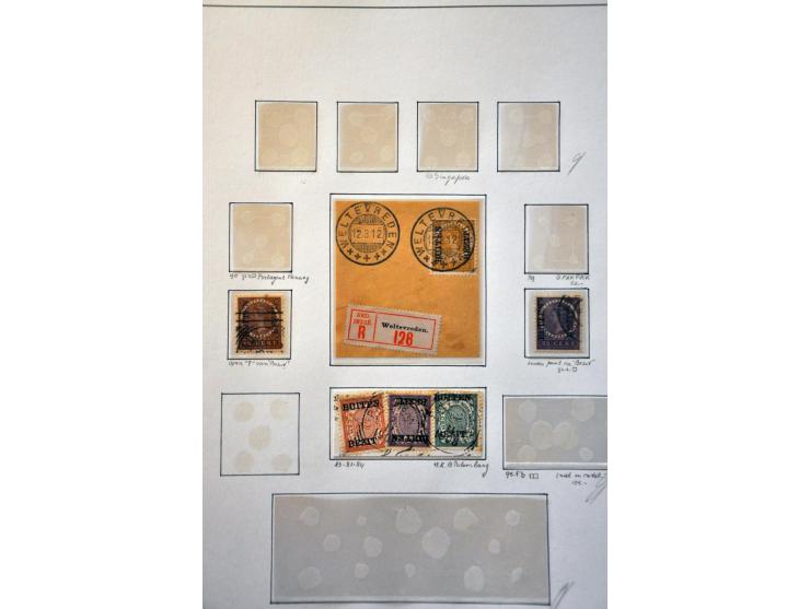emissies Cijfer 1902 en Veth, gespecialiseerde collectie w.b. stempels, plaatfouten, grotere eenheden, Java en Buiten Bezit, 